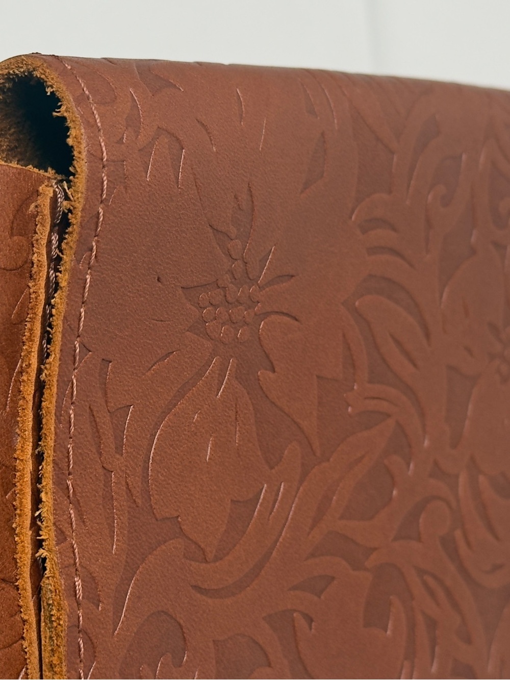 Brown Floral Embossed Leather Portland Leather Metro Crossbody Bag - Picture 5 of 6